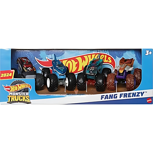 Hot Wheels Toy Monster Trucks Set of 4, 4-Pack of 1:64 / Giant Wheels